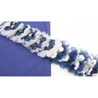 Резинка для волос 02шт Бант цв. бел. син. 11см арт.RV-2498 бабочка