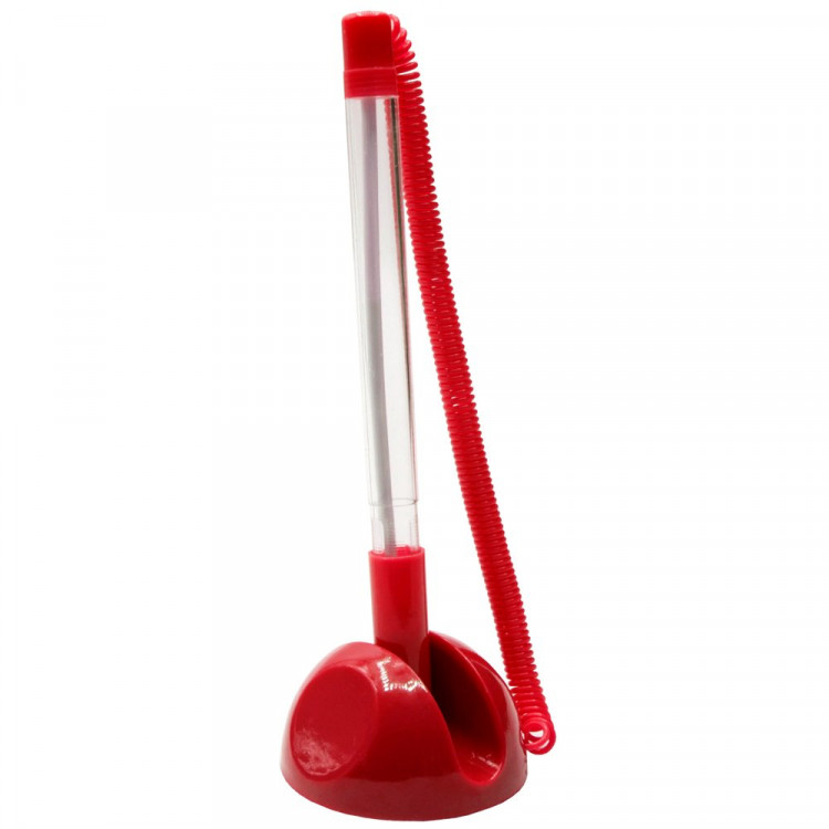 Ручка шариковая на липучке настольная (BURO) цвет корпуса красный арт.1609333 (Ст.)
