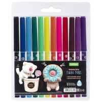 Фломастеры (Hatber) ECO Кофейные коты 12 цветов блистер арт.FP_091082