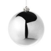 Шар пластик 14см "Глянец" цв.серебро арт.372-503