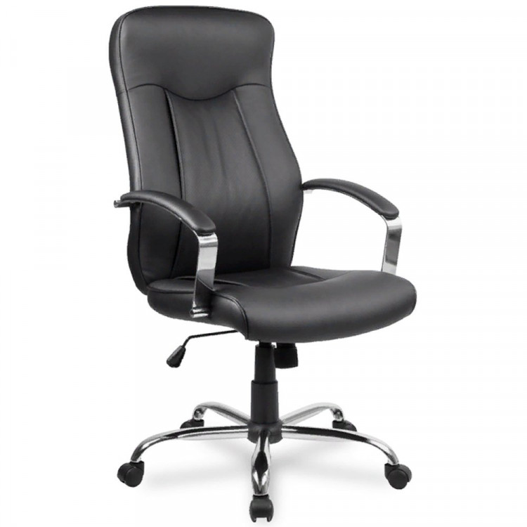 Кресло для руководителя хром/эко-кожа College черный H-9152L-1/Black