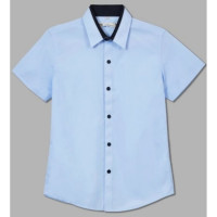яяяСорочка детская  (Делорас) короткий рукав цвет светло-голубой арт.C71738S на кнопках