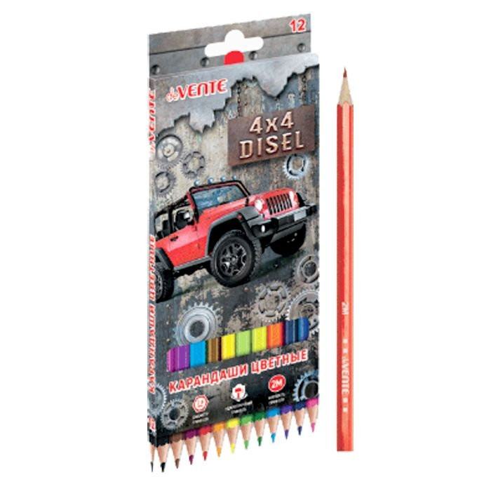 Набор карандашей цветных (deVENTE) 4x4 Diesel 12 цветов 2М 2,8мм арт.5022009
