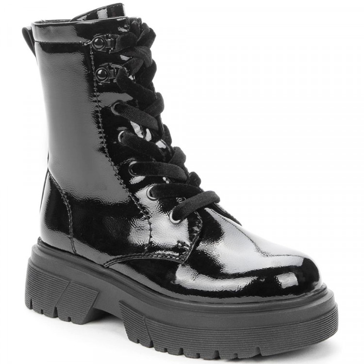 Ботинки для девочки (BETSY) черный верх-искусственная кожа лак подкладка - байка артикул 938419/05-02