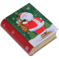 Банка жестяная "Книга. Дед Мороз с подарками" 11,5*10*3,8см арт.894-420