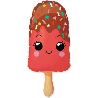 Шар фольгированный 33см Фигура "Мороженое красное" арт.2323559