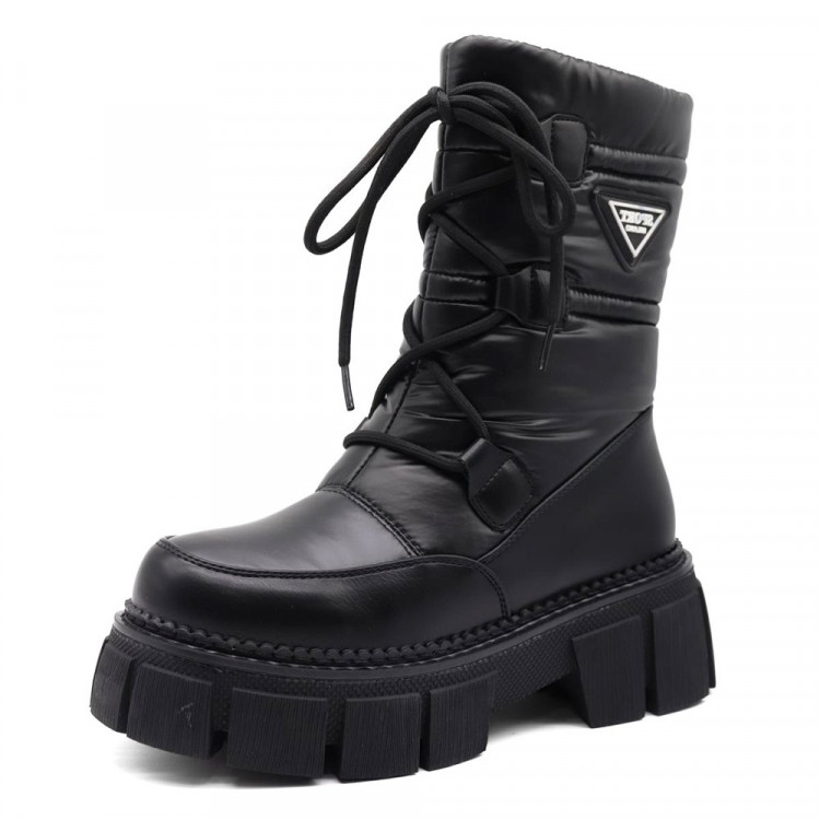 Ботинки для девочки (Bebony) черный верх-искуственная кожа подкладка - искуственная шерсть артикул mka-E92