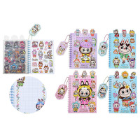 Блокнот А5 мягкая обложка на гребне 16 листов (Mazari) Зубастик 8 листов с наклейкам ассорти арт.M-3300