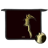 Папка школьная для тетрадей А5 на молнии (Оникс) Black cat фольга золото арт.ПТ 7-12