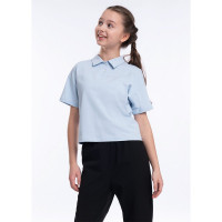 Джемпер для девочки трикотажный (CLE) короткий рукав цвет светло-голубой арт.736231гг_п размерный ряд 34/134-42/158