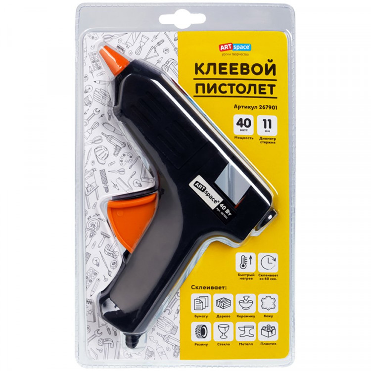 Пистолет клеевой 40 Вт 11 мм (ArtSpace) арт.267901