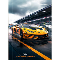 Записная книжка А7 твердая обложка 64 листа (Prof-Press) Желтая спортивная машина глянцевая ламинация арт.64-1680