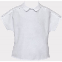 Блузка для девочки (SLY) короткий рукав цвет белый арт.3S-111 размерный ряд 32/128-42/158