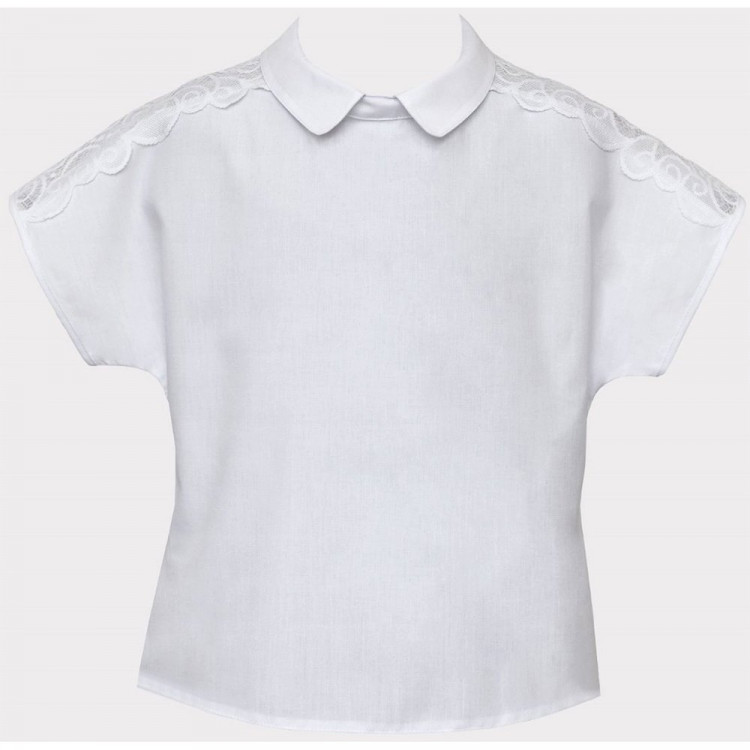 Блузка для девочки (SLY) короткий рукав цвет белый арт.3S-111 размерный ряд 32/128-42/158