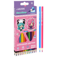 Карандаши цветные (deVENTE) Trio Mega Soft. NicoNico:-) трехгранные 12 цветов арт.5022334