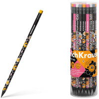 Карандаш чернографитный ErichKrause с ластиком Positive Vibe HB круглый корпус ассорти арт.62776 (Ст.42)