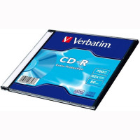 Диск CD-R Verbatim 700Мб 80мин 52x Slim Case (без упаковки)