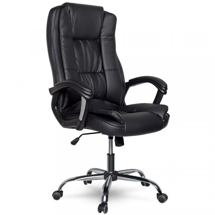 Кресло для руководителя хром/эко-кожа College черный CLG-616 LXH Black