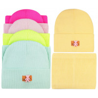 Комплект демисезонная для девочки (Полярик) арт.F-09-9 размер 52-54 (шапка+снуд) цвет в ассортименте