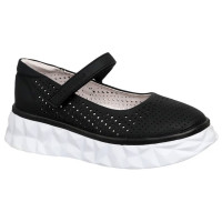 Туфли для девочки (Indigo Kids) черные верх-искусственная кожа подкладка-натуральная кожа артикул 32-0330B2