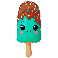 Шар фольгированный 33см Фигура "Мороженое бирюза" арт.6074814