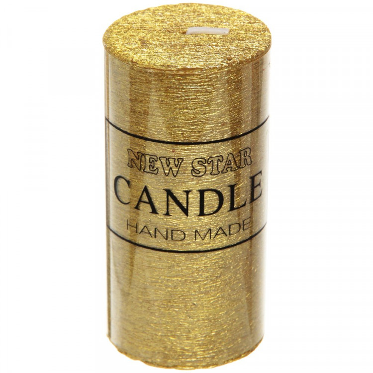 Свеча столбик "New Star ZD-073" 05*10см цв.золото арт.114-142