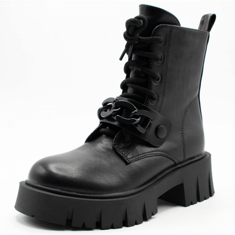 Ботинки для девочки (ИРИНА) цвет черный верх-искусственная кожа подкладка - байка размерный ряд 31-38 артикул kok-EM2-9