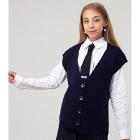 Жилет для девочки (MMD) артикул 1400 размерный ряд 32/128-44/164  цвет темно-синий