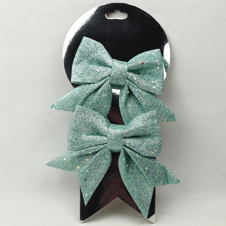 Украшение декоративное "Бант Darlens" 14см 02шт/наб. цв.зелёный арт.DL-DRL08311