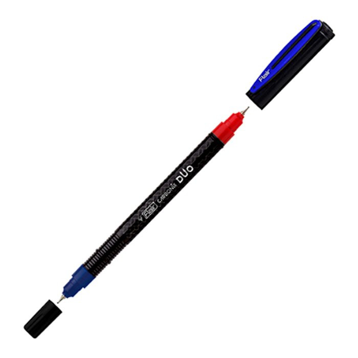 Ручка шариковая непрозрачный корпус (Flair) CARBONIX DUO карбоновый корпус, сине-красный стерж, 1,0мм арт.F-1363