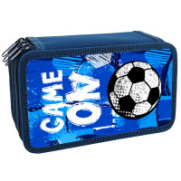 Пенал 3 отделения (Оникс) ПКТ 12-20 Синий футбол 190х110мм полиэстер