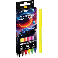 Фломастеры (deVENTE) Turbo Galaxy 6 цветов вентилируемый колпачок картонная коробка арт.5080627