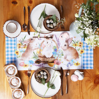 ПАСХА Дорожка на стол Этель "Зайчики" 30*70см, 100% хл, саржа 190 гр/м2 арт.4682724