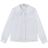 Блузка для девочки (Делорас) длинный рукав цвет белый арт.63881C размерный ряд 30/122-34/134