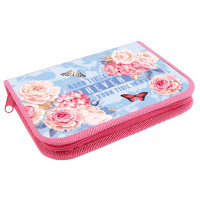Пенал 1 отделение (Оникс) ПКТ 04-20 Пионовые розы 190х130мм полиэстер
