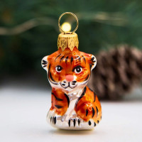 Украшение на ёлку стекло (серия Премиум) 05см "Тигренок мини" п/у арт.ФУП-1906/19