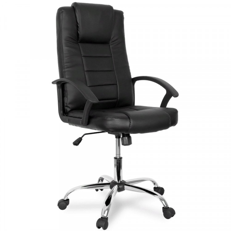 Кресло для руководителя хром/эко-кожа College черный BX-3375/Black