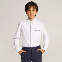 Сорочка детская  (Делорас) длинный рукав цвет белый арт.C71719 на кнопках на кнопках