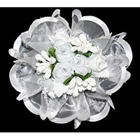 Бант для волос белый 09см арт.0014