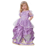 Костюм для девочки София Прекрасная дисней (платье,подъюбник,корона,кулон) р.26/104-34/134 ткань арт.7067