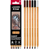 Карандаши художественные 06шт. (deVENTE) уголь, сепия, сангина арт.5021310