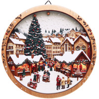 Подставка декоративная керамика/пробка 15см "Новогодние гуляния" арт.895-498