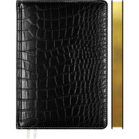 Ежедневник А5 2026 к/з deVENTE "Wild" черный, крем.бумага, золот.срез, 168л арт.2232614