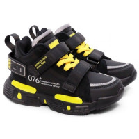 Кроссовки для мальчика  (Indigo kids) черные верх-искуственная  кожа подкладка-текстиль размерный ряд 32-37 арт.98-025D