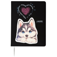Дневник школьный твердая обложка кожзам (deVENTE) Cute Husky шелкография, отстрочка, ляссе арт.2020554