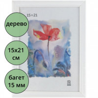 Фоторамка 15*21 (дерево) багет 15мм Белая арт.РЗ-15-07