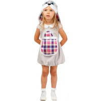 Костюм для девочки Крольчиха (платье,шапка) р.26/104 плюш арт.901 к-17-26