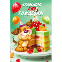Открытка А5 "Чудесного дня рождения" арт.059.938