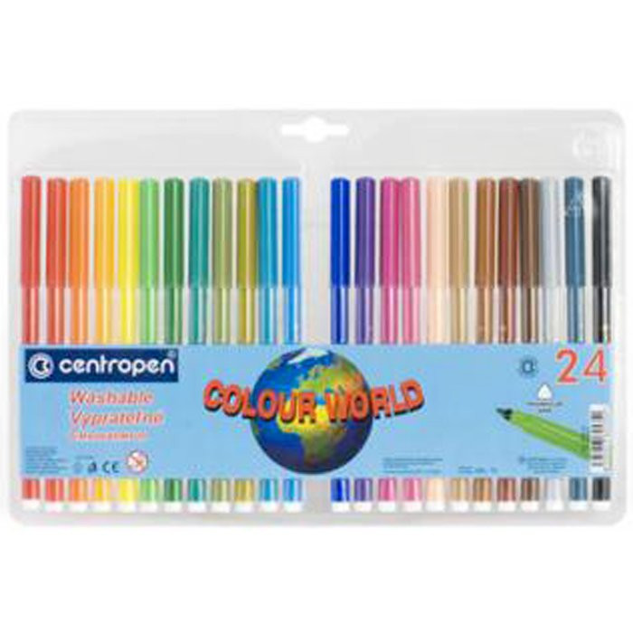 Фломастеры (Centropen) Colour World Washable 24 цветов арт.7550/24 TP