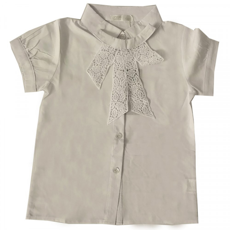 Блузка для девочки (Sasha style) короткий рукав цвет белый арт.S1337A/003 размерный ряд 30/122-38/146